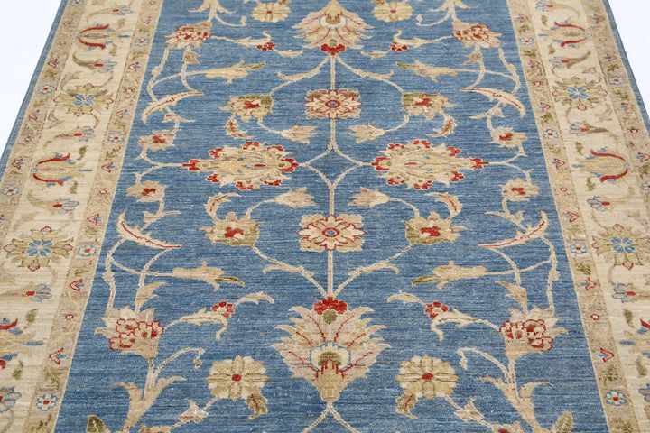 Afghan Ziegler Rug 4' 9" x 6' 9" Hand-Knotted | No. AT38481
