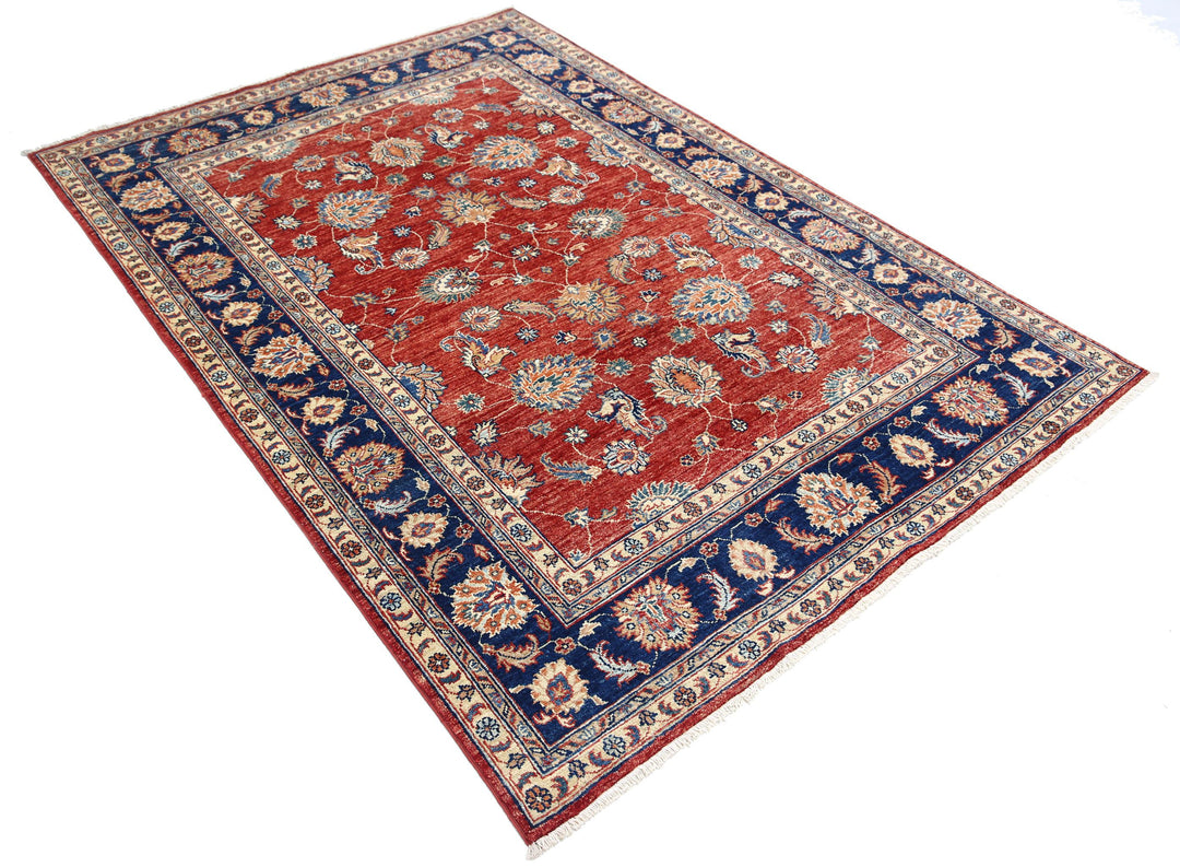 Afghan Ziegler Farhan Rug 4' 10" x 6' 11" Hand-Knotted | No. AT95395