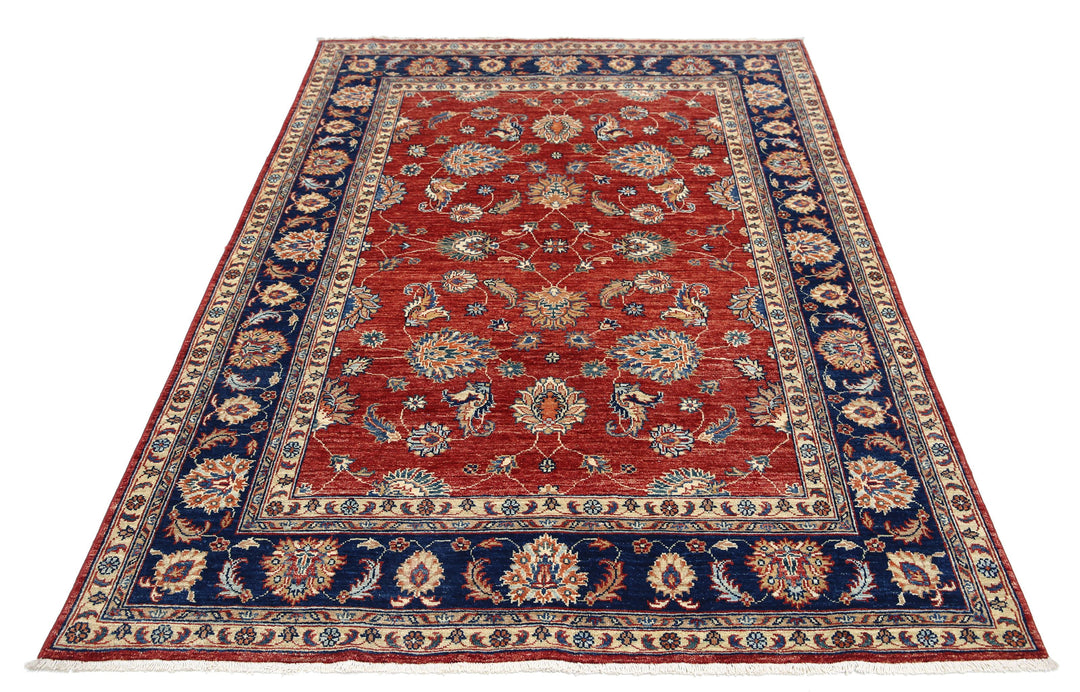 Afghan Ziegler Farhan Rug 4' 10" x 6' 11" Hand-Knotted | No. AT95395
