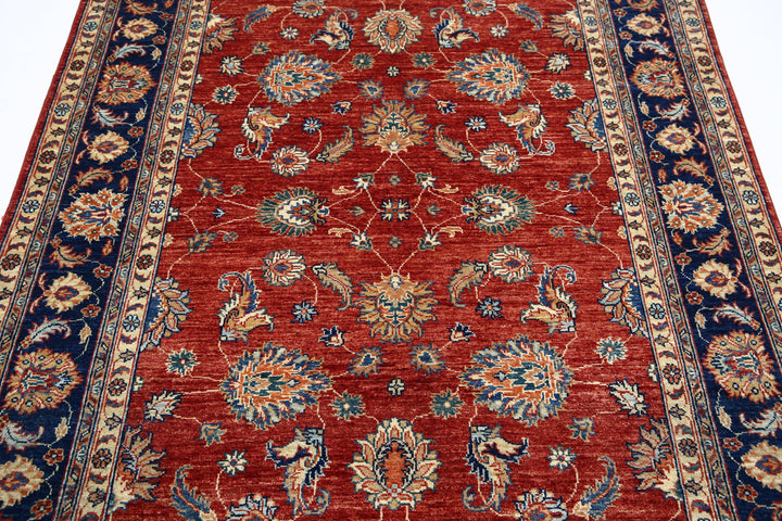 Afghan Ziegler Farhan Rug 4' 10" x 6' 11" Hand-Knotted | No. AT95395