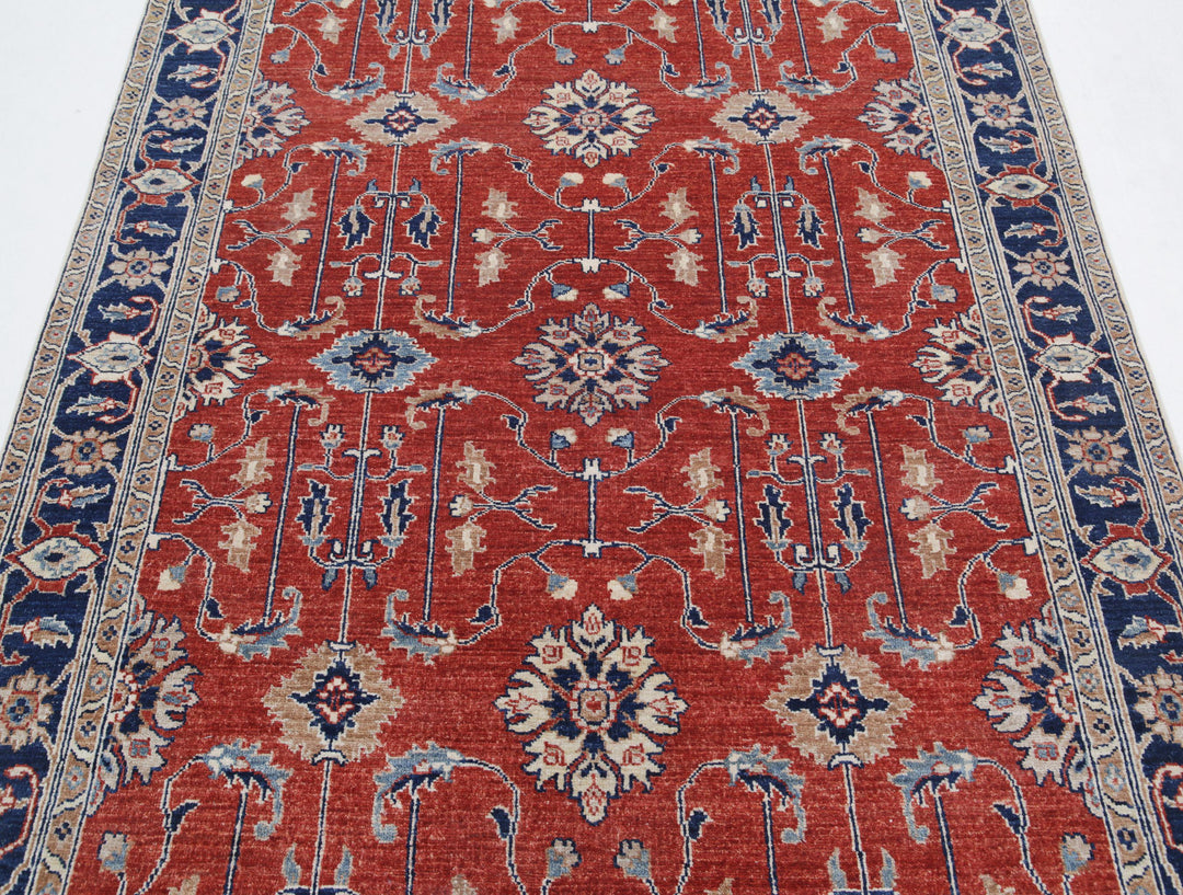 Afghan Ziegler Rug 4' 11" x 6' 7" Hand-Knotted | No. AT85448