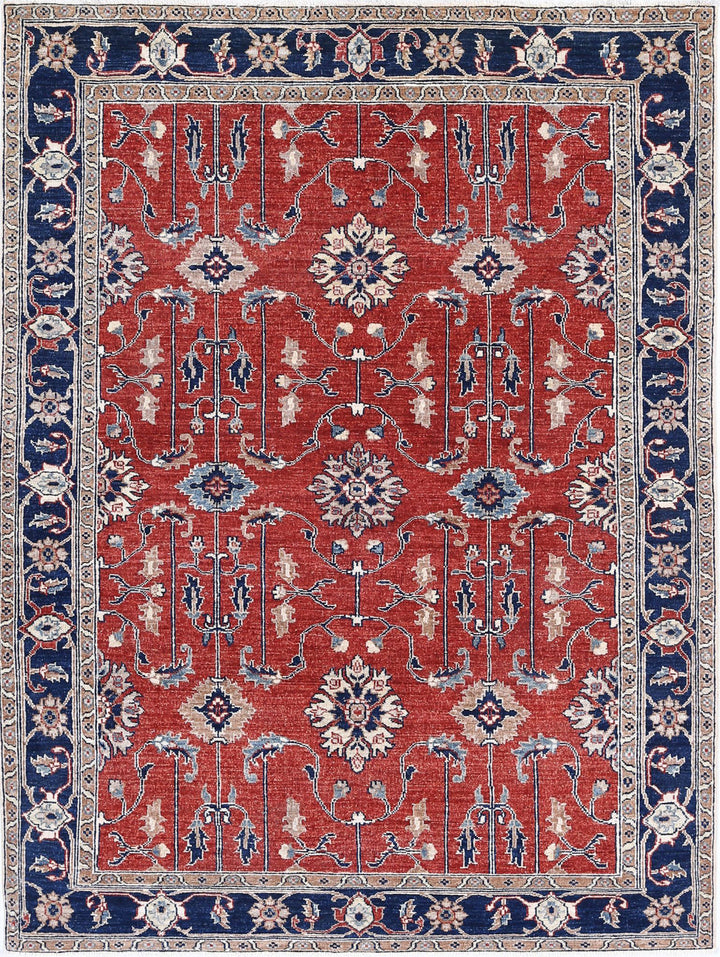 Afghan Ziegler Rug 4' 11" x 6' 7" Hand-Knotted