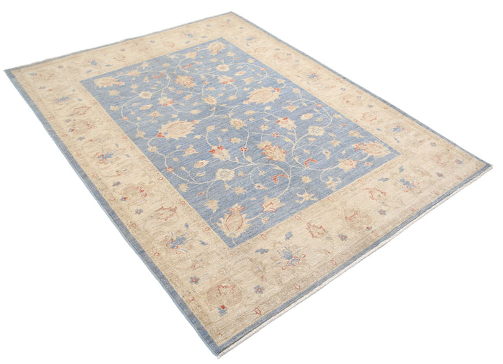 Afghan Ziegler Rug 5' 0" x 6' 4" Hand-Knotted | No. AT87571