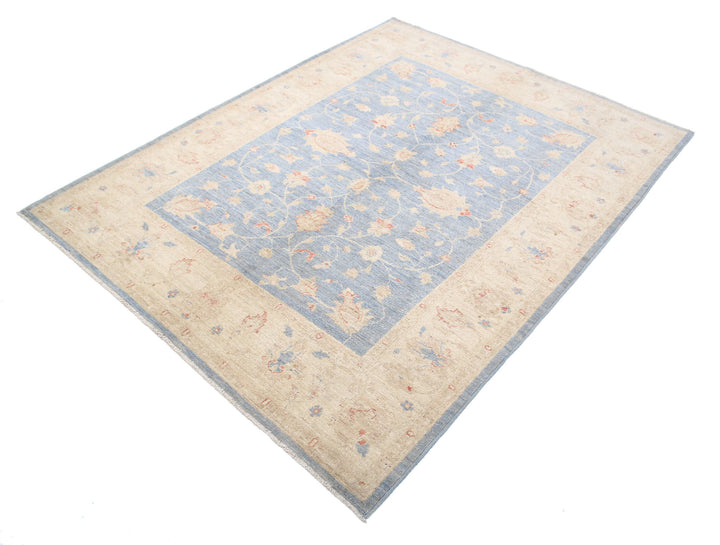 Afghan Ziegler Rug 5' 0" x 6' 4" Hand-Knotted | No. AT87571