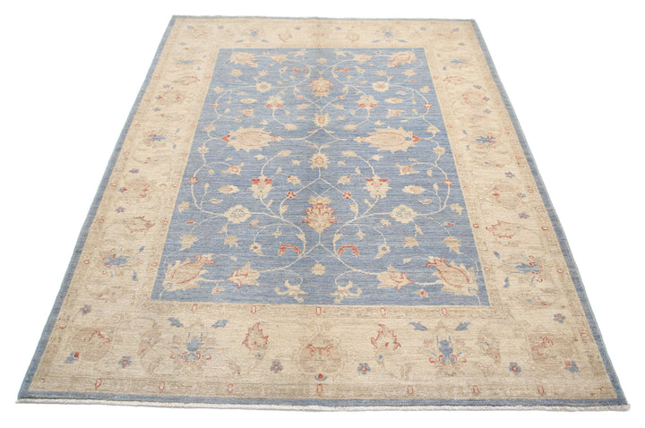 Afghan Ziegler Rug 5' 0" x 6' 4" Hand-Knotted | No. AT87571