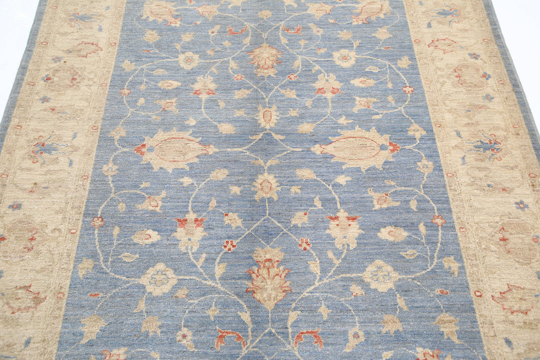 Afghan Ziegler Rug 5' 0" x 6' 4" Hand-Knotted | No. AT87571