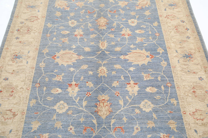 Afghan Ziegler Rug 5' 0" x 6' 4" Hand-Knotted | No. AT87571