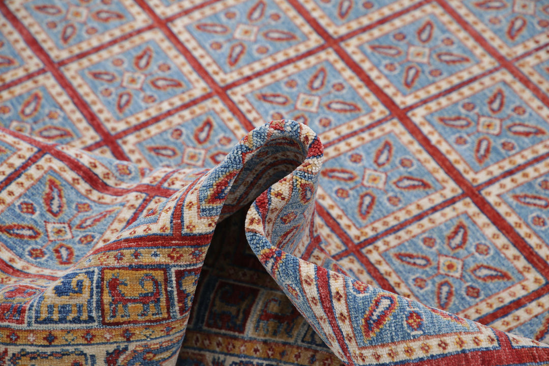Blue Afghan Ziegler Rug 5' 5" x 7' 6" Hand-Knotted view