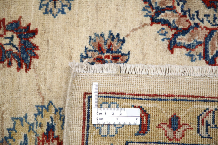Ivory Afghan Ziegler Rug 5'5" x 7'8" Hand-Knotted close-up