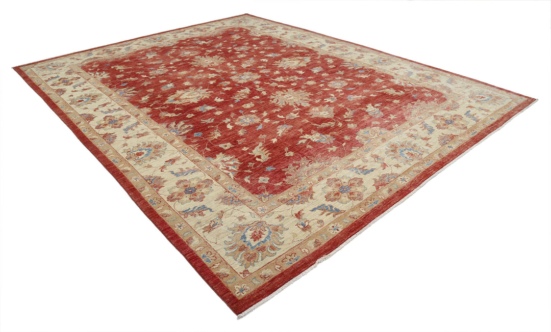 Afghan Ziegler Rug 10' 2" x 12' 9" Hand-Knotted | No. AT11080