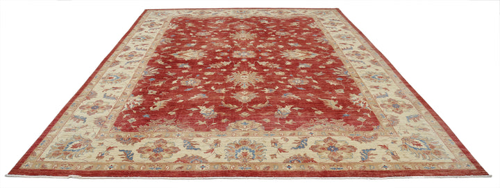 Afghan Ziegler Rug 10' 2" x 12' 9" Hand-Knotted | No. AT11080