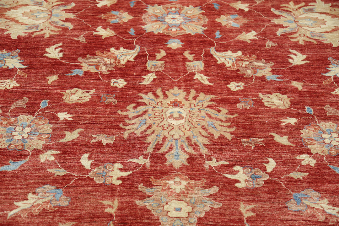 Afghan Ziegler Rug 10' 2" x 12' 9" Hand-Knotted | No. AT11080