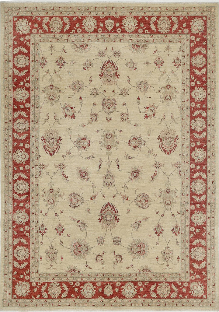 Afghan Ziegler Rug 8' 1" x 11' 4" Hand-Knotted