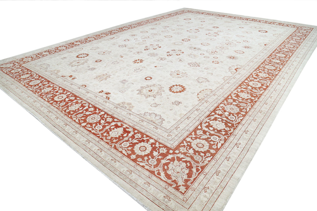 Afghan Ziegler Rug 15' 0" x 21' 6" Hand-Knotted | No. AT90482