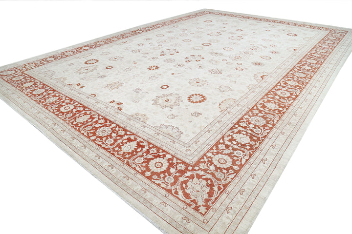 Afghan Ziegler Rug 15' 0" x 21' 6" Hand-Knotted | No. AT90482