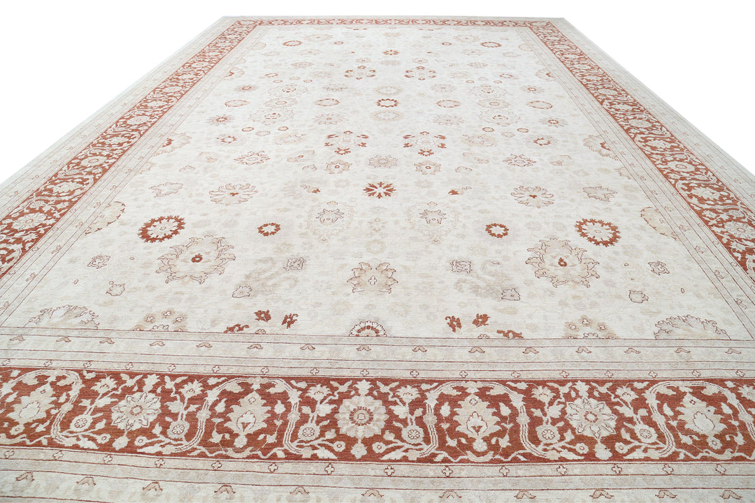 Afghan Ziegler Rug 15' 0" x 21' 6" Hand-Knotted | No. AT90482