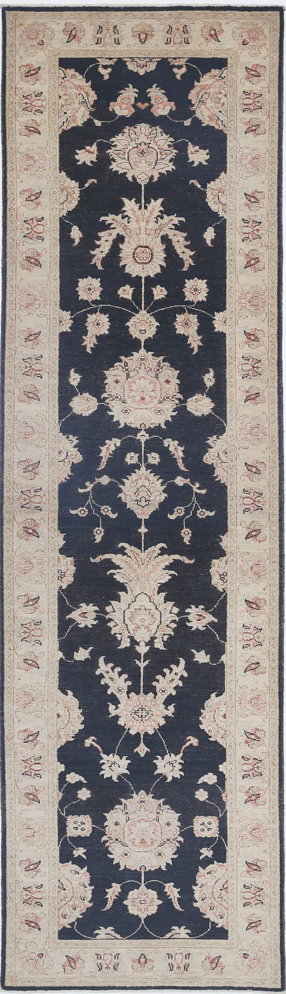 Afghan Ziegler Rug 2' 7" x 9' 7" Hand-Knotted