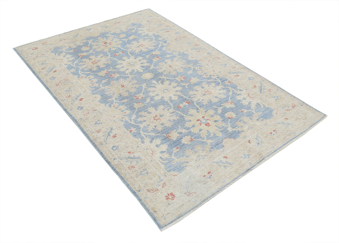 Afghan Ziegler Rug 4' 2" x 6' 4" Hand-Knotted | No. AT17157