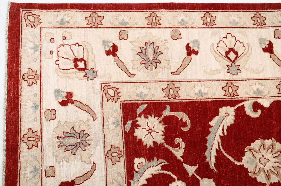 Afghan Ziegler Rug 9' 0" x 11' 11" Hand-Knotted | No. AT47997