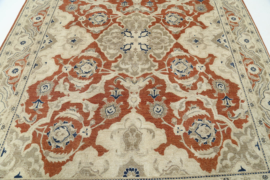 Afghan Ziegler Rug 8' 0" x 10' 0" Hand-Knotted | No. AT58619