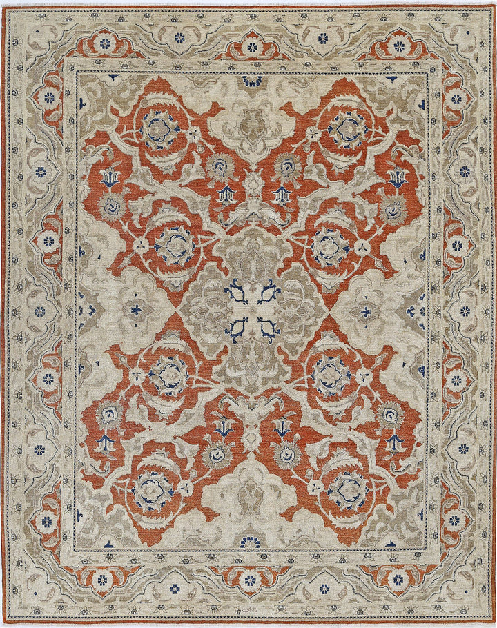 Afghan Ziegler Rug 8' 0" x 10' 0" Hand-Knotted