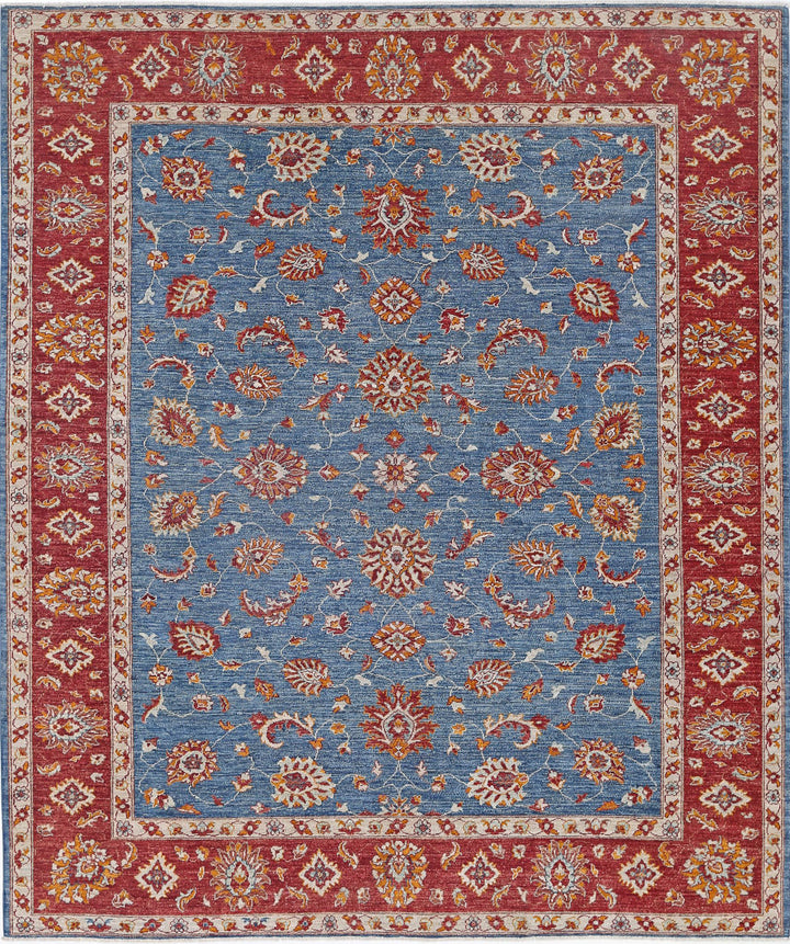 Afghan Ziegler Rug 8' 3" x 9' 10" Hand-Knotted
