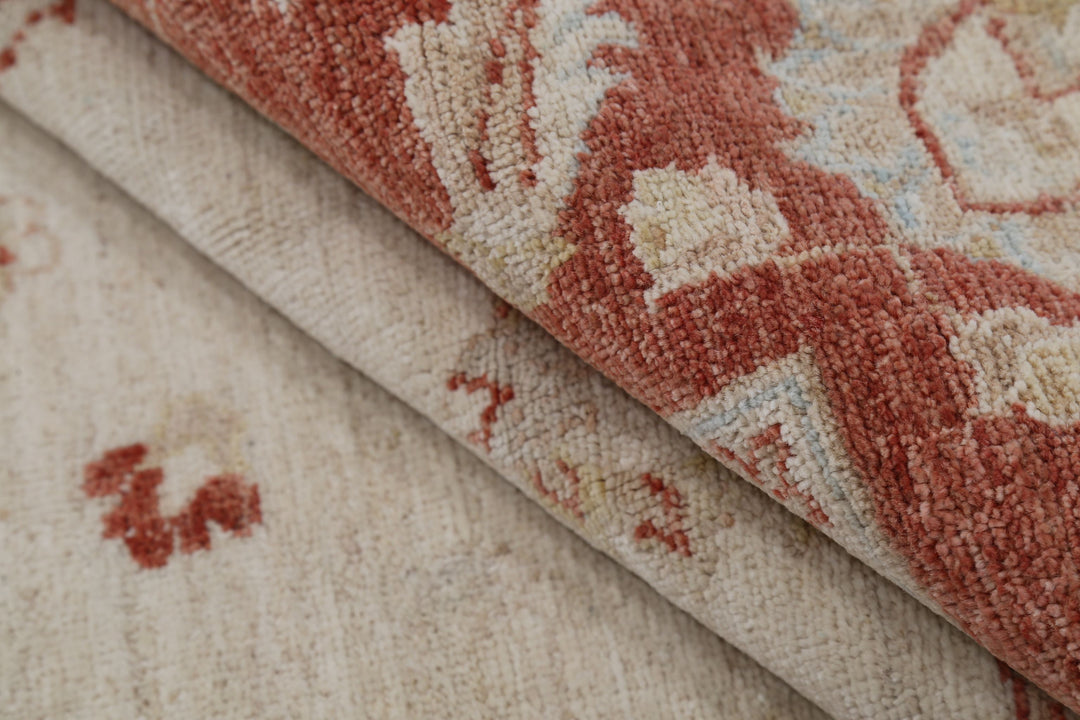 Afghan Ziegler Rug 6' 6" x 9' 7" Hand-Knotted | No. AT12035