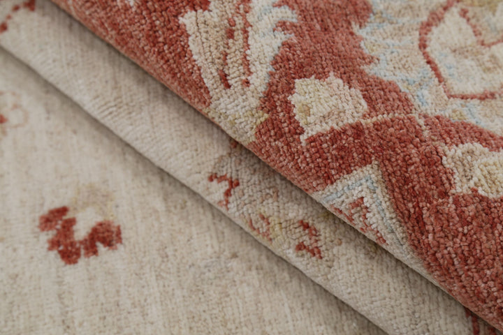 Afghan Ziegler Rug 6' 6" x 9' 7" Hand-Knotted | No. AT12035