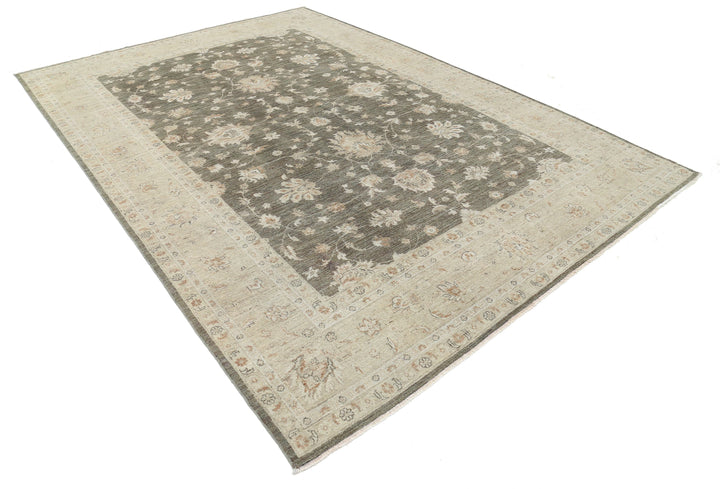 Green Afghan Ziegler Rug 8' 0" x 11' 4" Hand-Knotted | No. AT56141