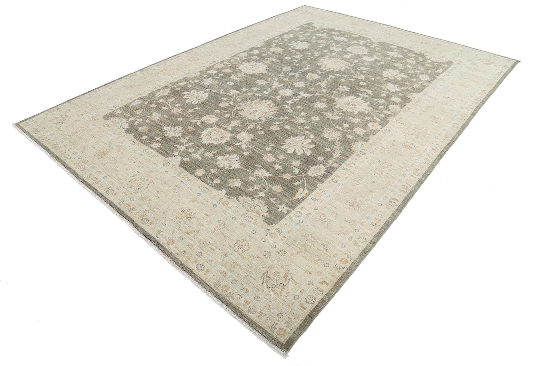 Green Afghan Ziegler Rug 8' 0" x 11' 4" Hand-Knotted | No. AT56141