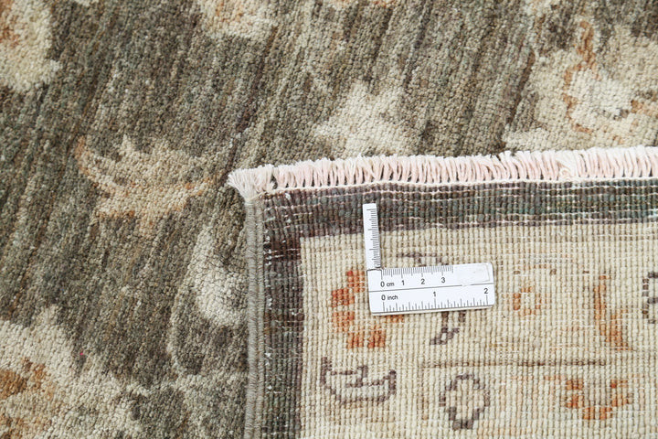 Green Afghan Ziegler Rug 8' 0" x 11' 4" Hand-Knotted | No. AT56141