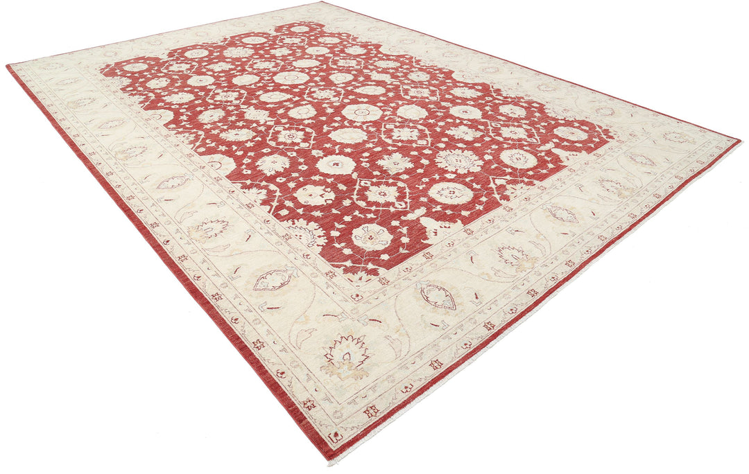 Afghan Ziegler Rug 9'11" x 13'8" Hand-Knotted | No. AT17820