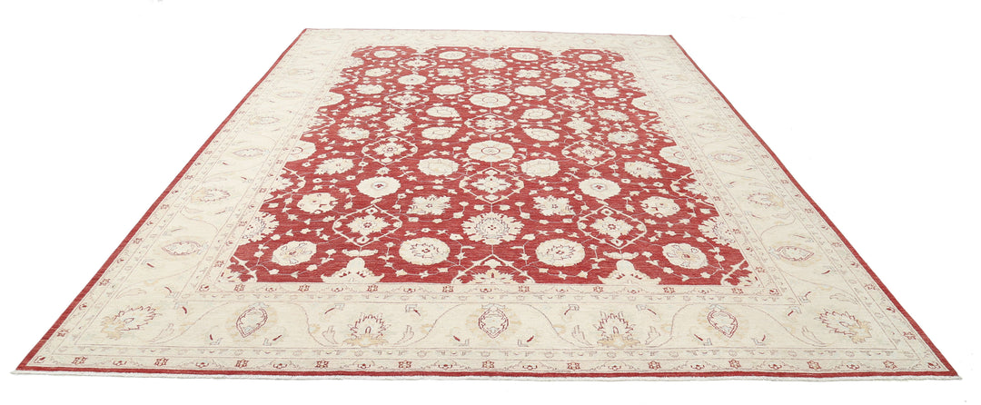 Afghan Ziegler Rug 9'11" x 13'8" Hand-Knotted | No. AT17820