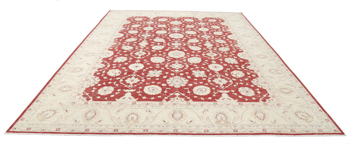Afghan Ziegler Rug 9'11" x 13'8" Hand-Knotted | No. AT17820