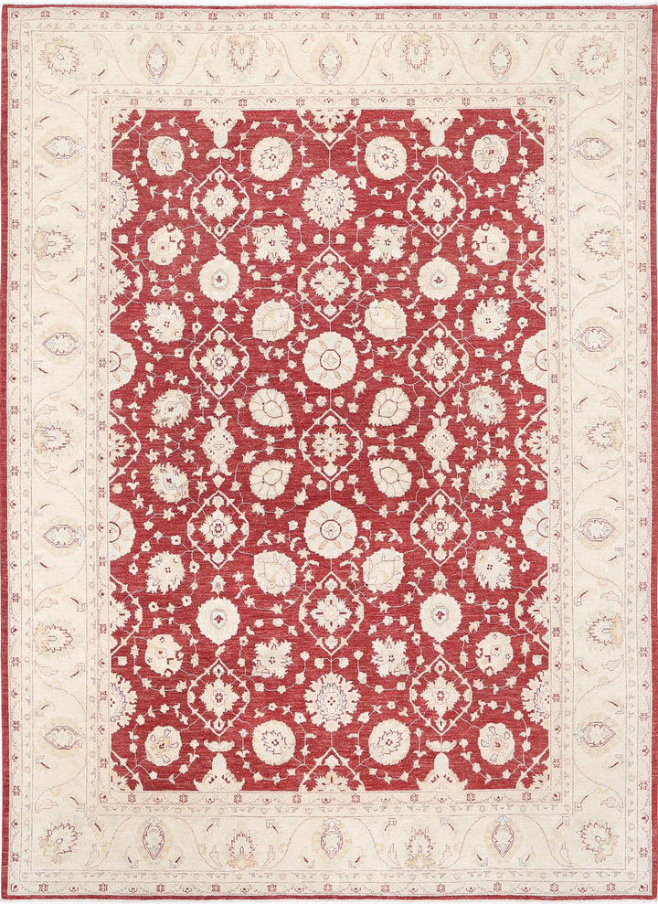 Afghan Ziegler Rug 9'11" x 13'8" Hand-Knotted