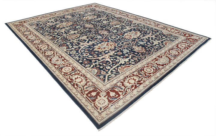 Afghan Ziegler Rug 9' 0" x 11' 6" Hand-Knotted | No. AT48693