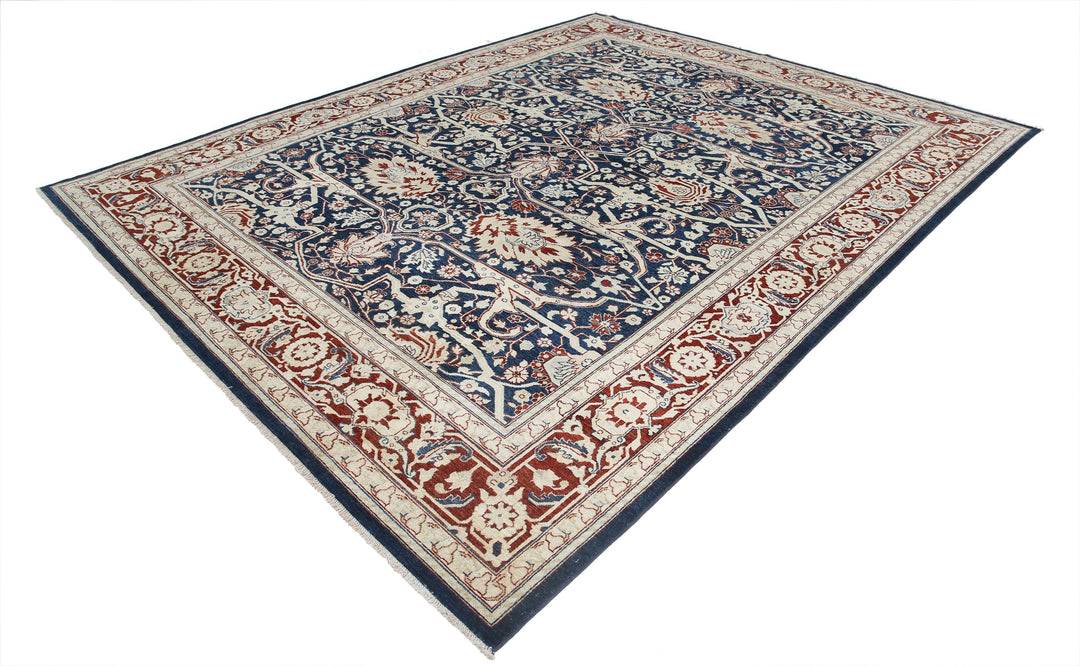Afghan Ziegler Rug 9' 0" x 11' 6" Hand-Knotted | No. AT48693