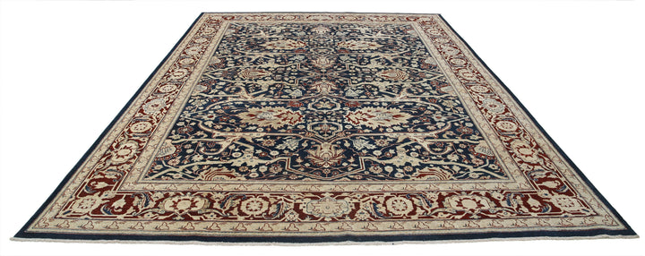 Afghan Ziegler Rug 9' 0" x 11' 6" Hand-Knotted | No. AT48693