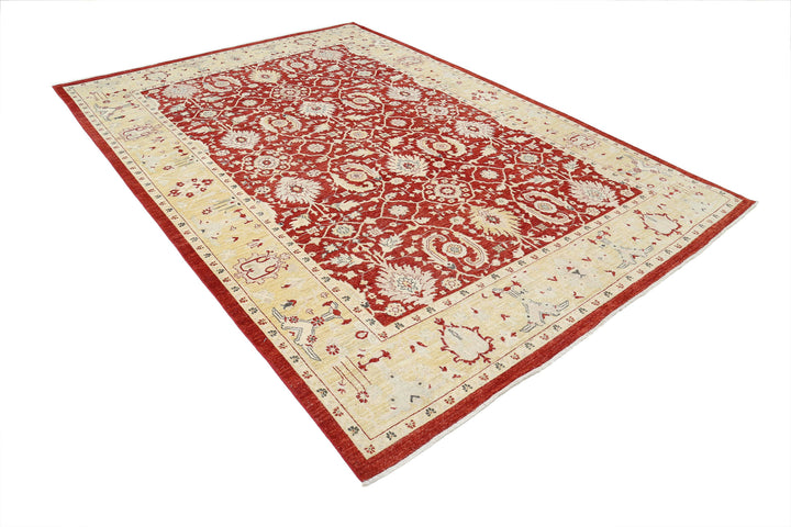 Afghan Ziegler Rug 7' 9" x 10' 10" Hand-Knotted | No. AT71854