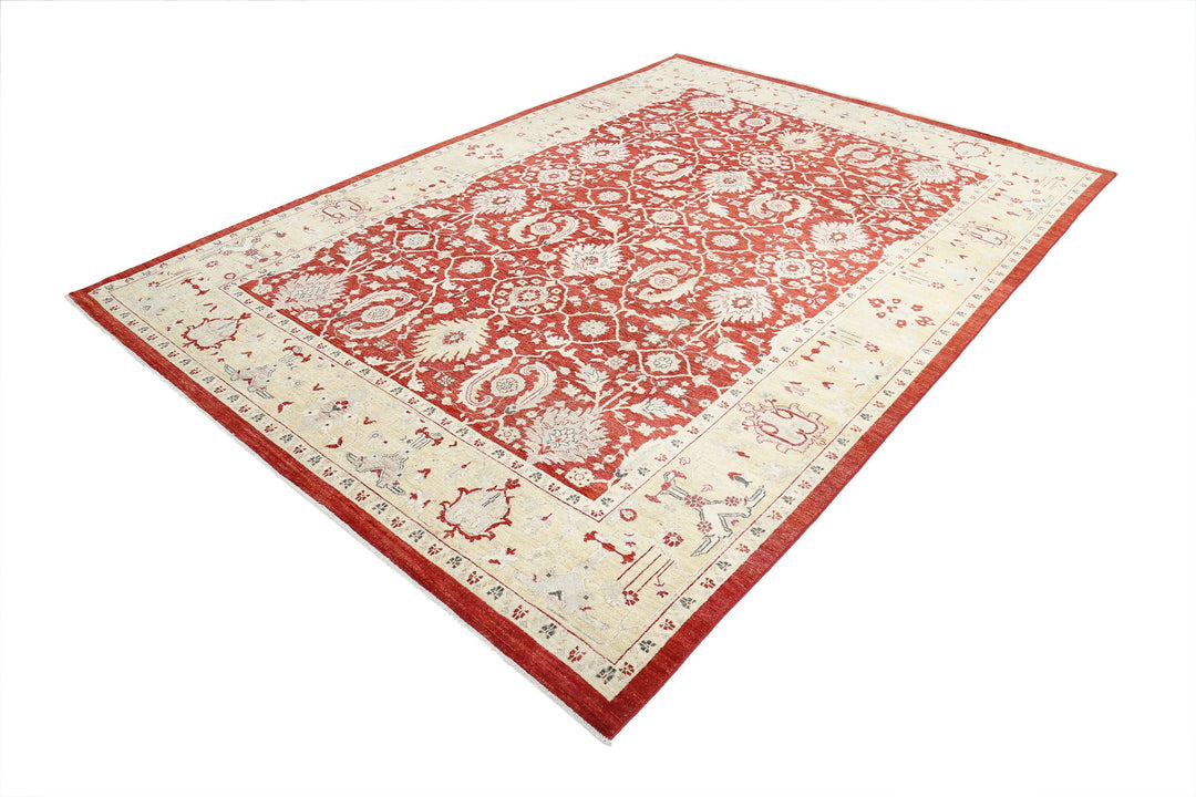 Afghan Ziegler Rug 7' 9" x 10' 10" Hand-Knotted | No. AT71854