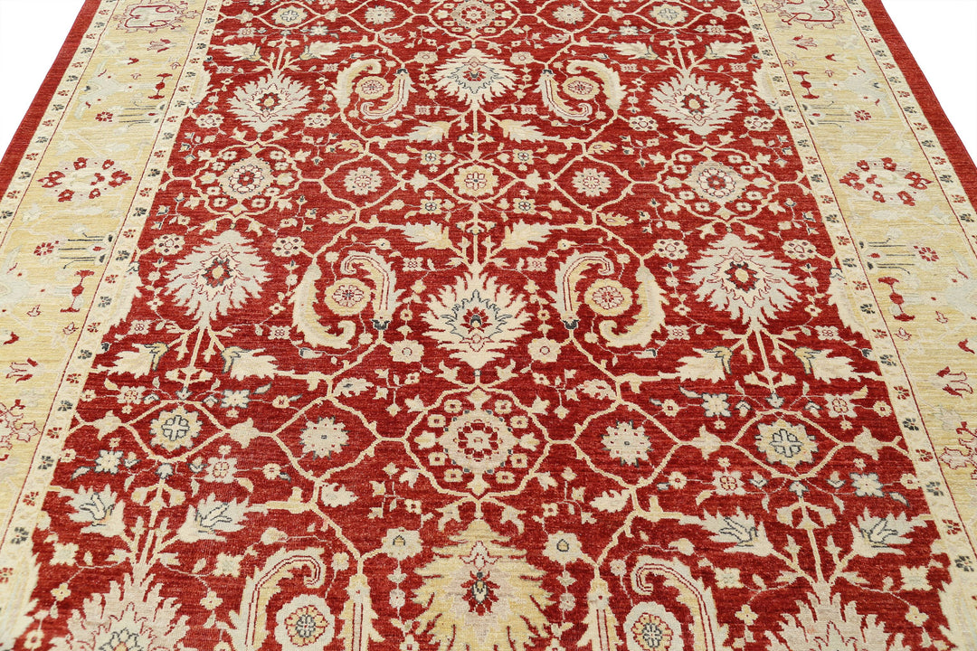 Afghan Ziegler Rug 7' 9" x 10' 10" Hand-Knotted | No. AT71854