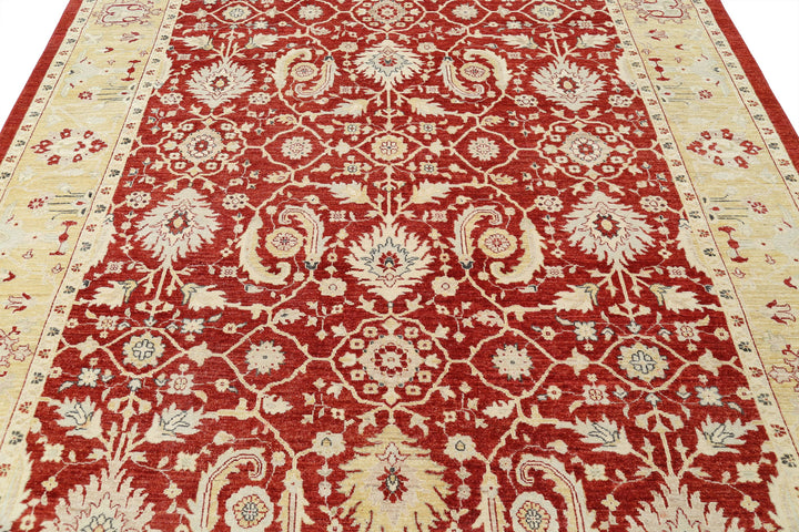 Afghan Ziegler Rug 7' 9" x 10' 10" Hand-Knotted | No. AT71854