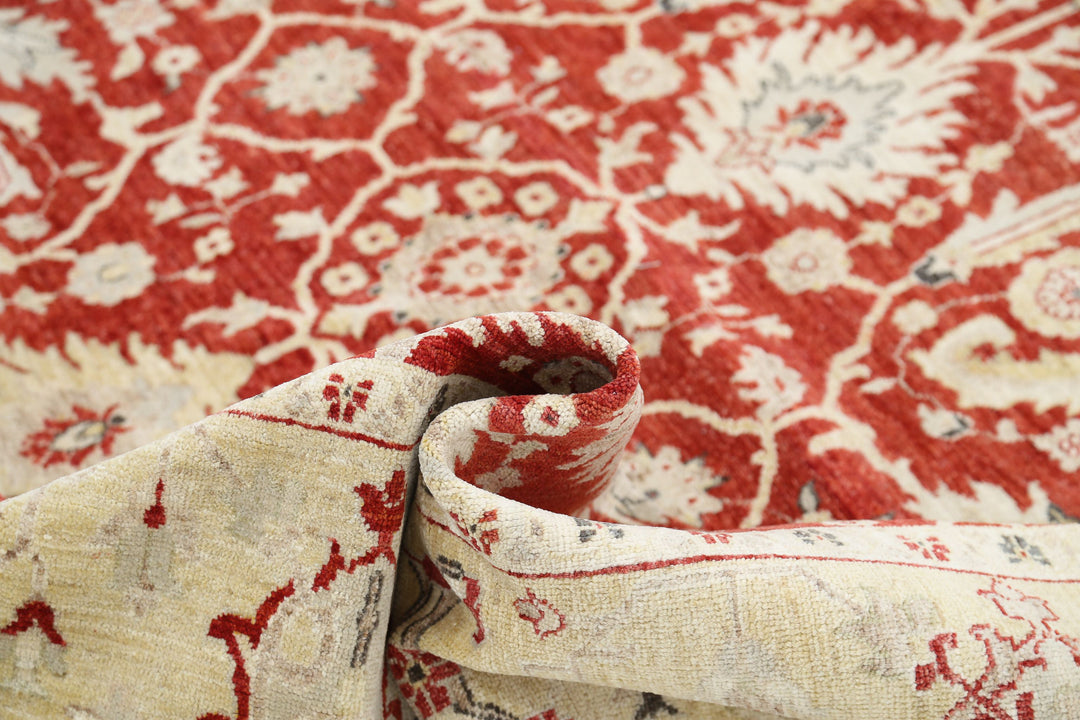 Afghan Ziegler Rug 7' 9" x 10' 10" Hand-Knotted | No. AT71854