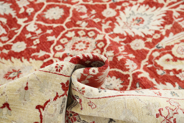 Afghan Ziegler Rug 7' 9" x 10' 10" Hand-Knotted | No. AT71854