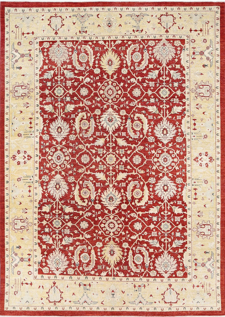 Afghan Ziegler Rug 7' 9" x 10' 10" Hand-Knotted