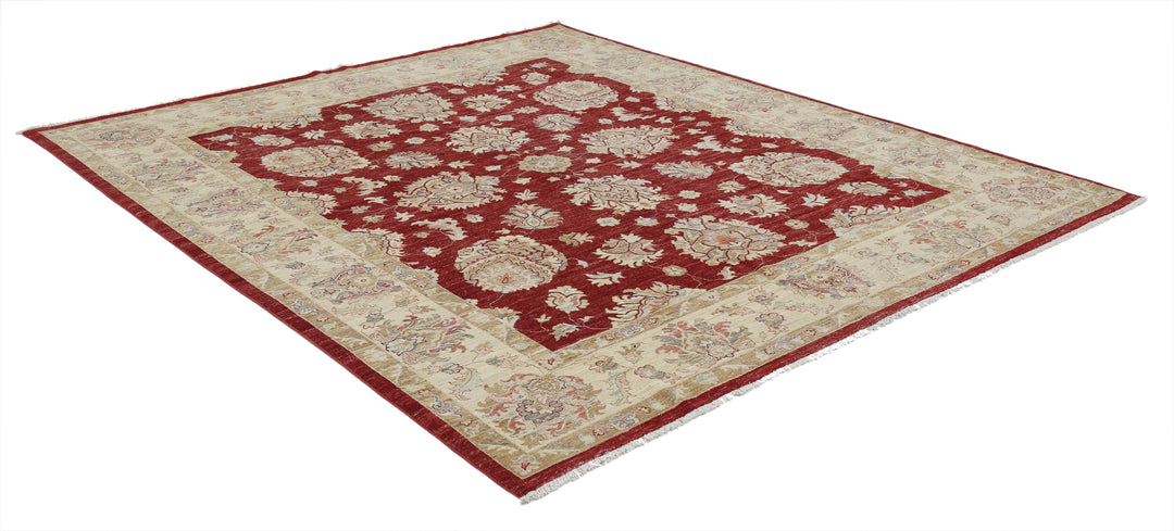 Afghan Ziegler Rug 7' 11" x 9' 1" Hand-Knotted | No. AT73848