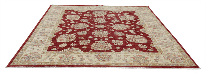 Afghan Ziegler Rug 7' 11" x 9' 1" Hand-Knotted | No. AT73848