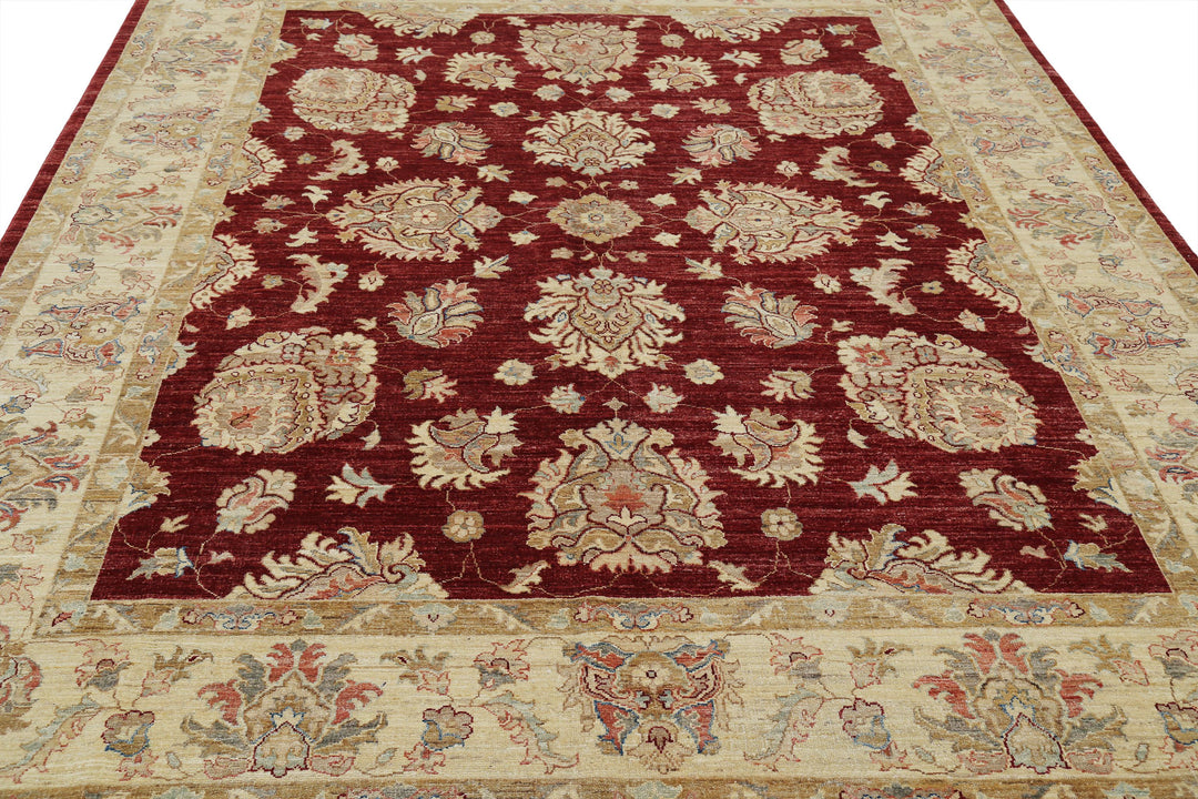 Afghan Ziegler Rug 7' 11" x 9' 1" Hand-Knotted | No. AT73848