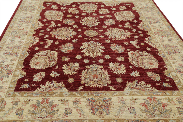 Afghan Ziegler Rug 7' 11" x 9' 1" Hand-Knotted | No. AT73848