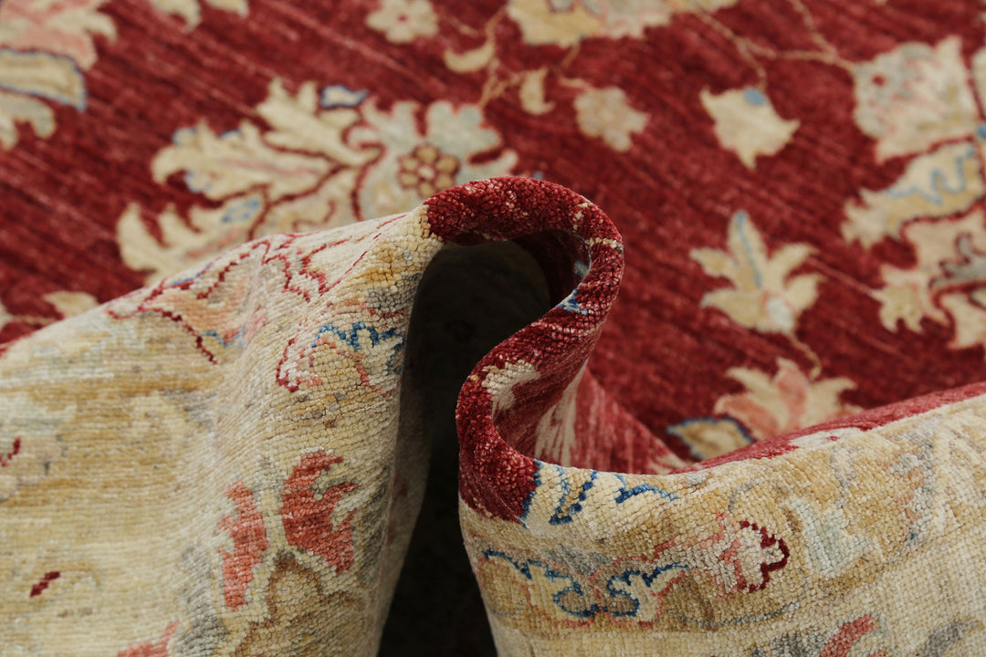 Afghan Ziegler Rug 7' 11" x 9' 1" Hand-Knotted | No. AT73848